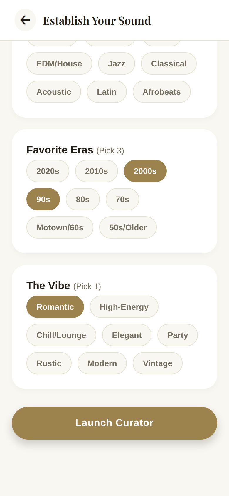Establish Your Sound: eras, the vibe and Launch Curator