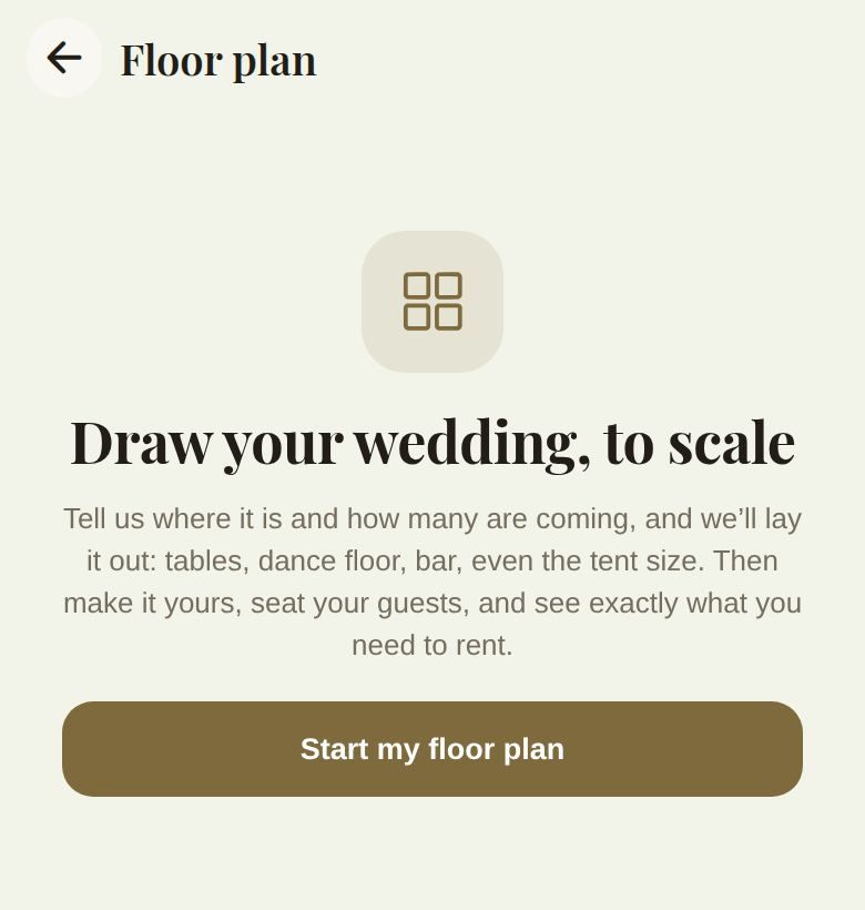 Before you start: Draw your wedding, to scale