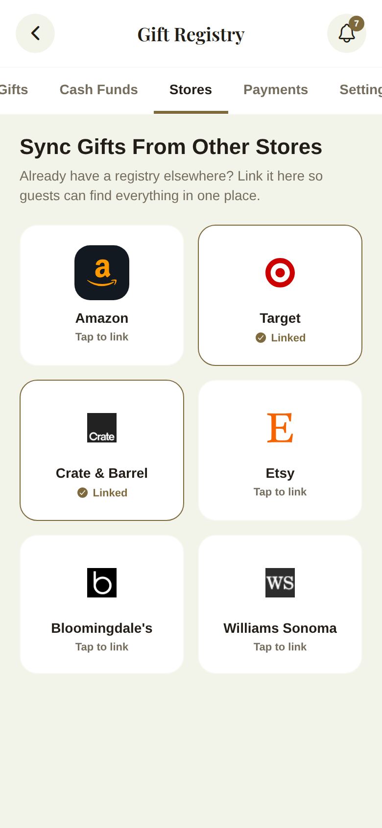Stores: linked and ready to link