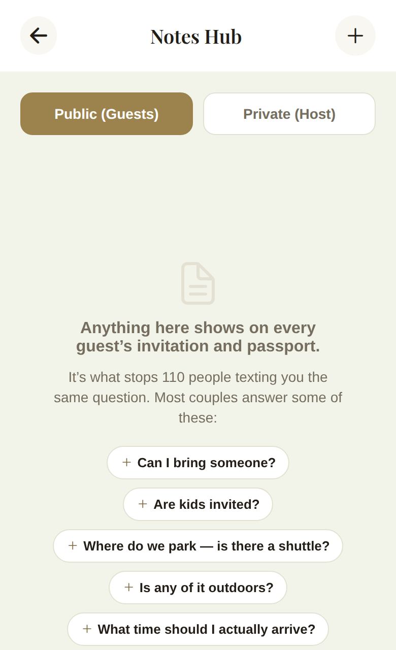 The empty Public tab, with suggested questions