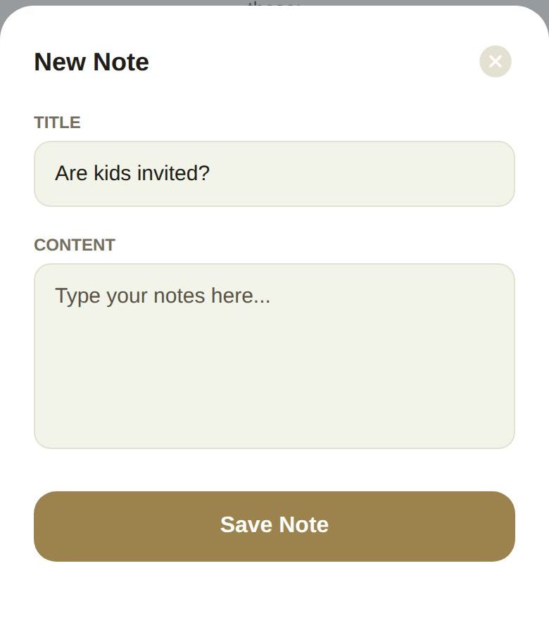 New Note: a title and the content