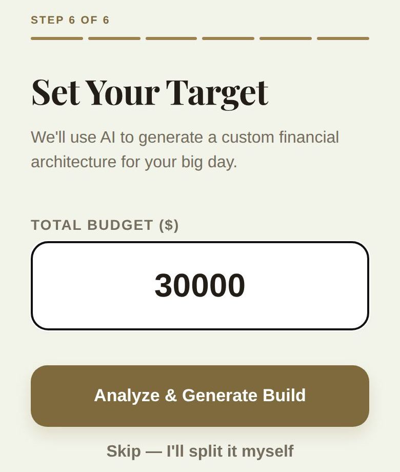 Set Your Target: the total budget and the two ways to finish