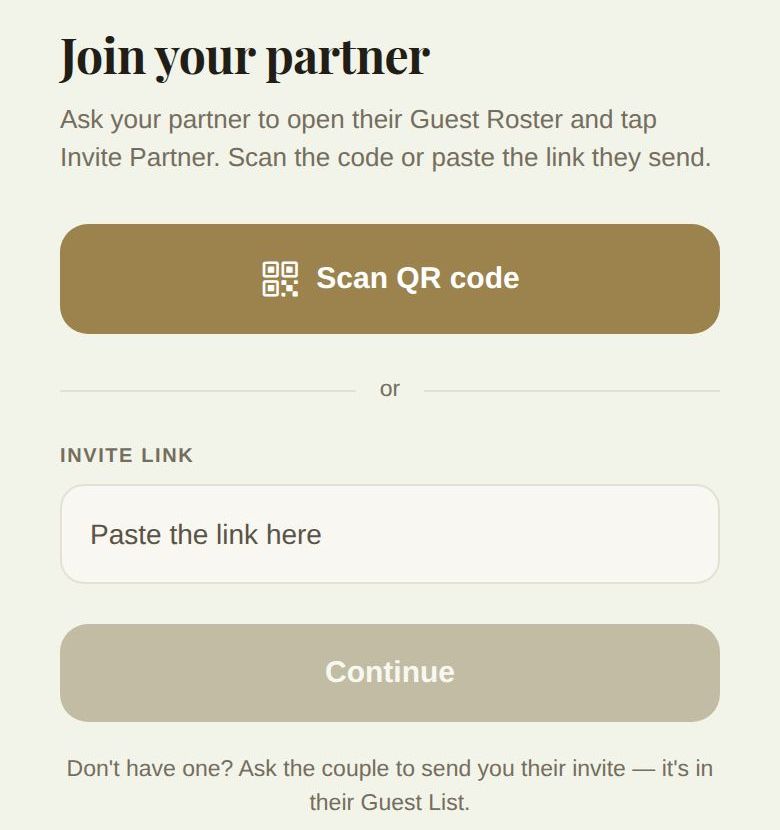 Join your partner: scan the code or paste the link