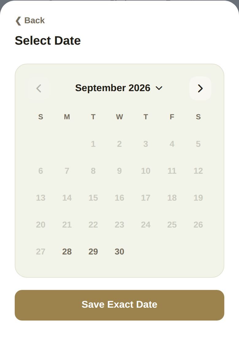 Select Date: the calendar