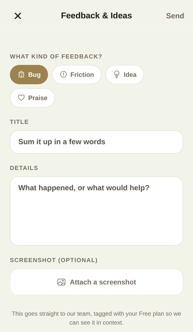 Feedback & Ideas
