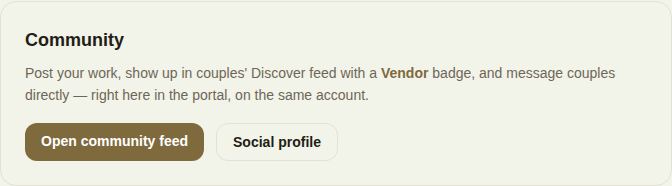 The Community card in Settings with Open community feed and Social profile